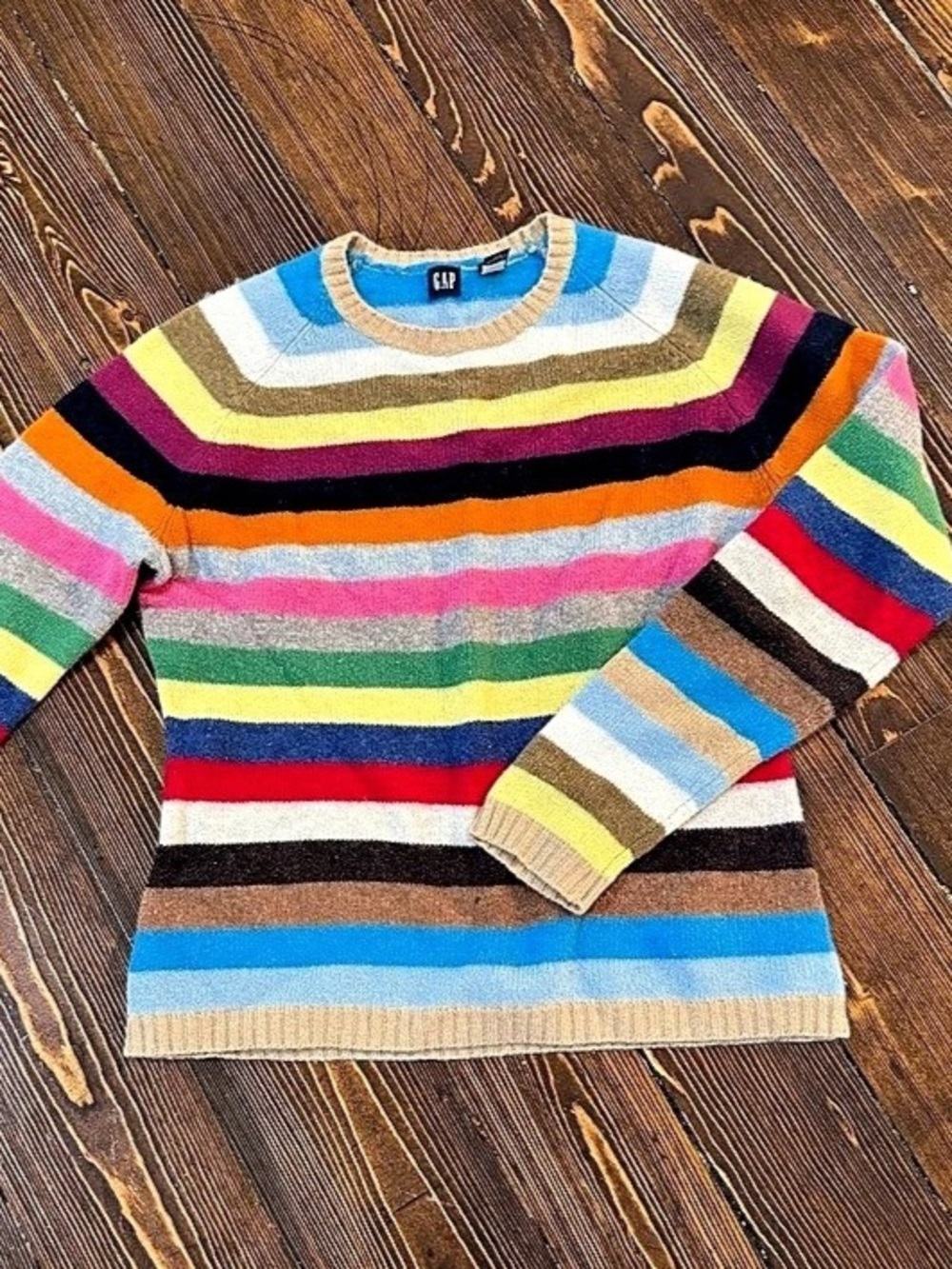 Gap 1999 Holiday Sweater Striped Multicolor, Medium - Genuine! Rare! Iconic!